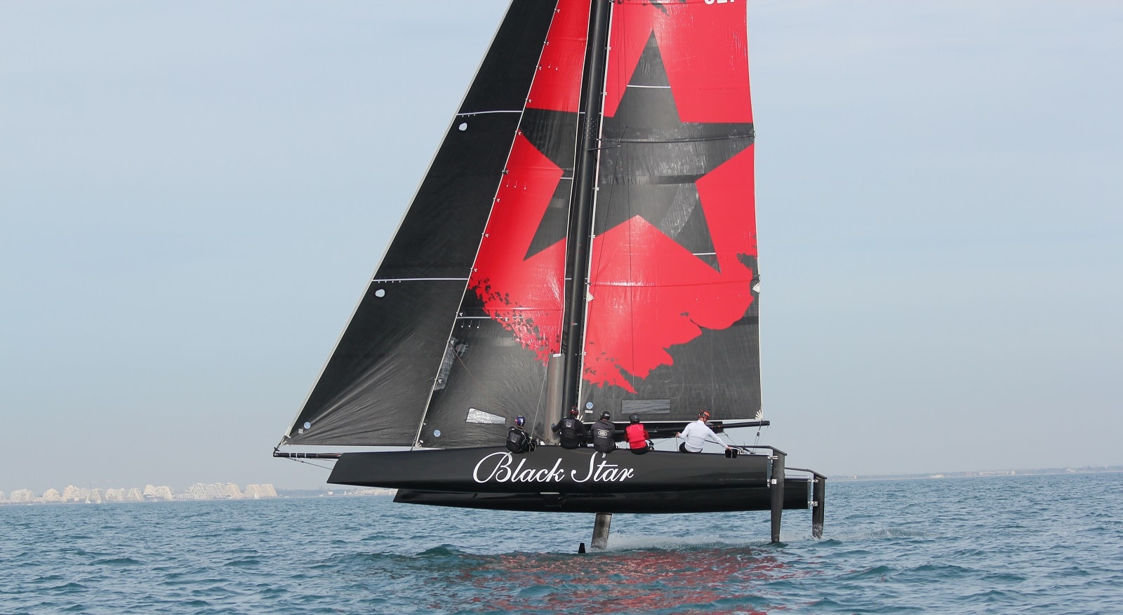Composite support: Scheurer Swiss supports the first professional swissgerman sailing team "Black Star" at the GC32 Racing Tour.