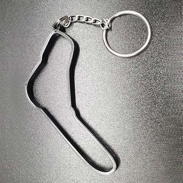 Monza race track, stylish key ring for motorsport fans, made of durable nylon with key ring, size approx. 8 cm.