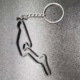 Nürburgring GP race track, stylish key ring for motorsport fans, made of durable nylon with key ring, size approx. 8 cm.